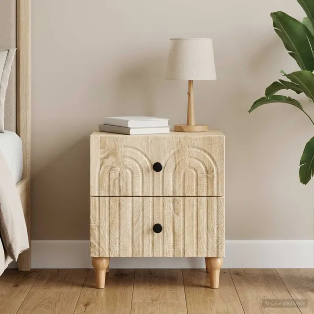 vidaXL Nachtkastje Sonoma Eiken 43 x 34,5 x 48 cm Bewerkt hout, foto 2
