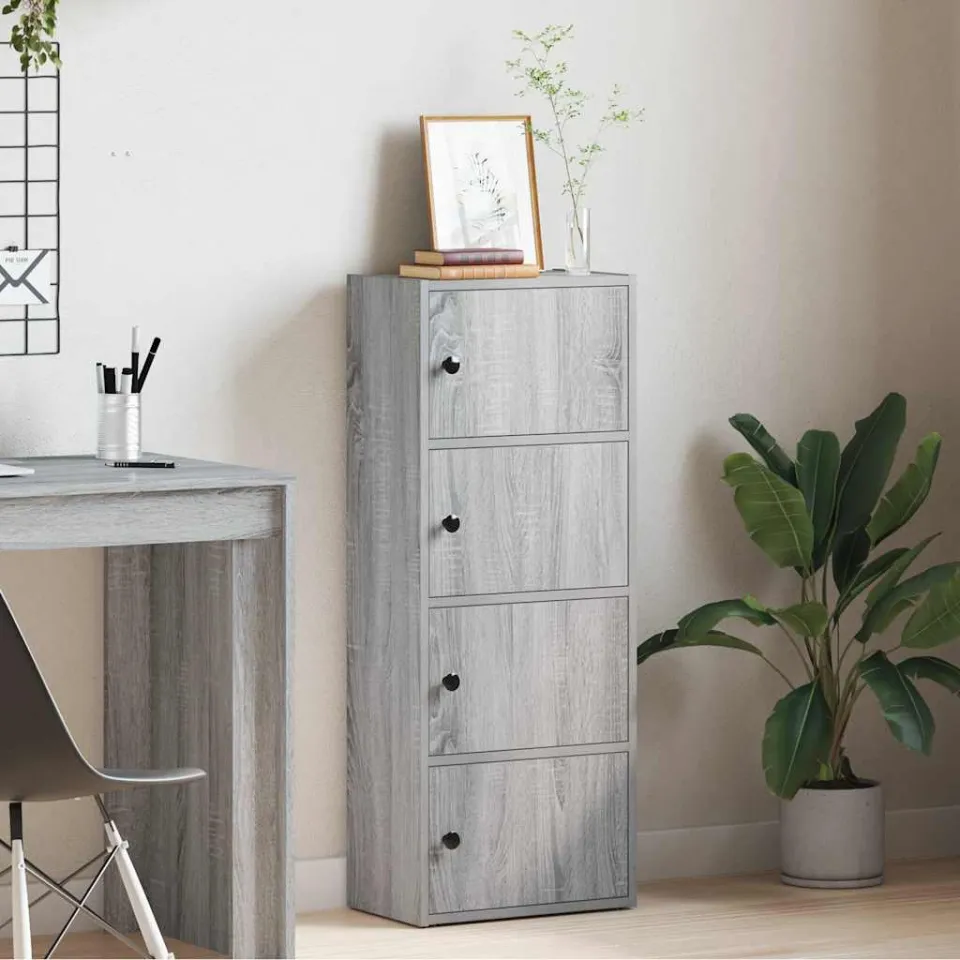 vidaXL Boekenkast 40x24x102 cm bewerkt hout grijs sonoma eikenkleurig, foto 2