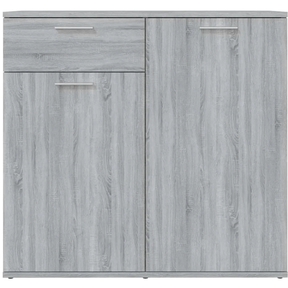 vidaXL Dressoir 80x36x75 cm bewerkt hout grijs sonoma eikenkleurig, foto 4