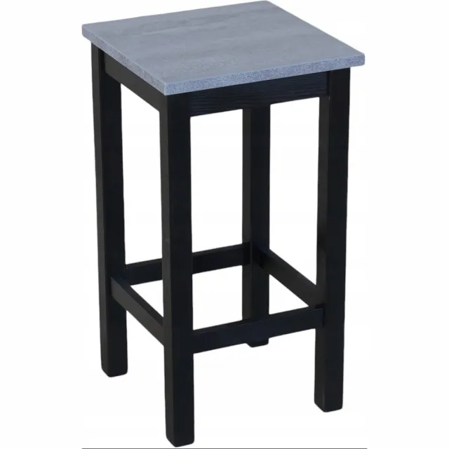 Metdrew Hoge barkruk 60cm zwart/beton - Modern design, massief hout