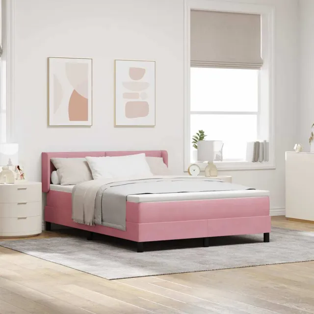 vidaXL Boxspringbed met hoofdeinde Roze 200 x 140 cm Fluweel
