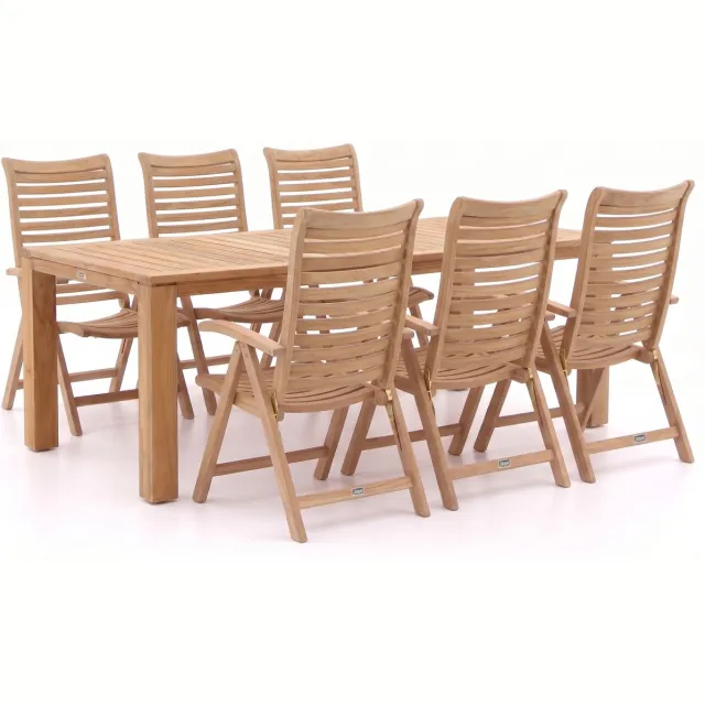 Sunyard Furniture Sunyard Corby/Buxton 220cm dining tuinset 7-delig verstelbaar