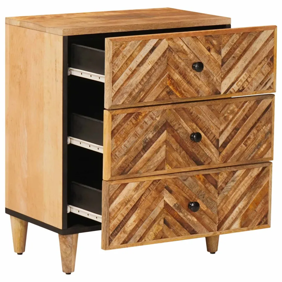 vidaXL Nachtkastje Bruin 50 x 33 x 60 cm Massief Mango Hout, foto 2