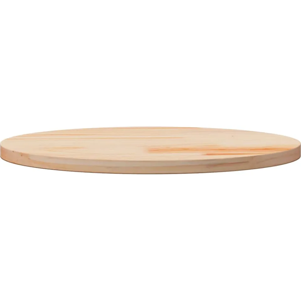 vidaXL Tafelblad rond Ø70x3 cm massief grenenhout bruin, foto 2