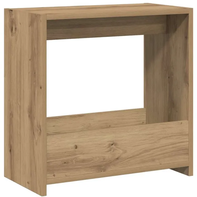 vidaXL Bijzettafel - 50x26x50 - cm - bewerkt - hout - artisanaal - eikenkleurig artisan eiken