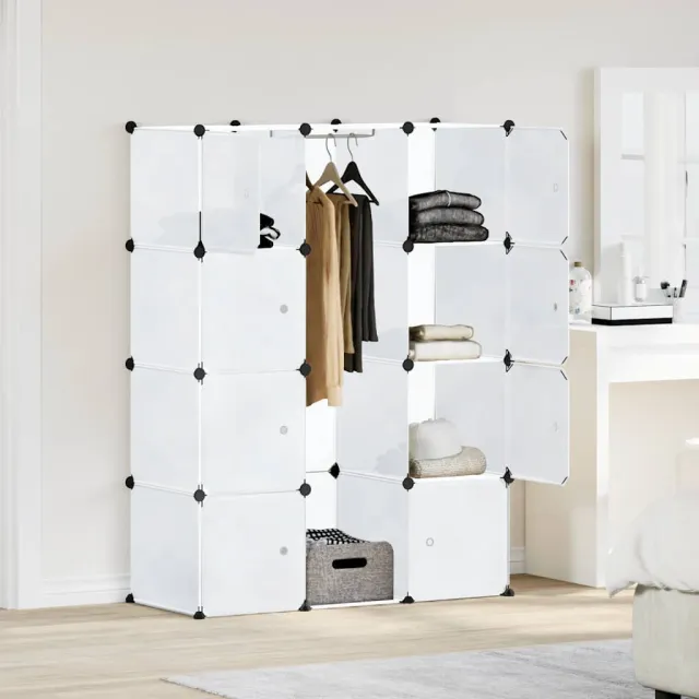 vidaXL Kast met 9 compartimenten modulair 109x36,5x143 cm wit