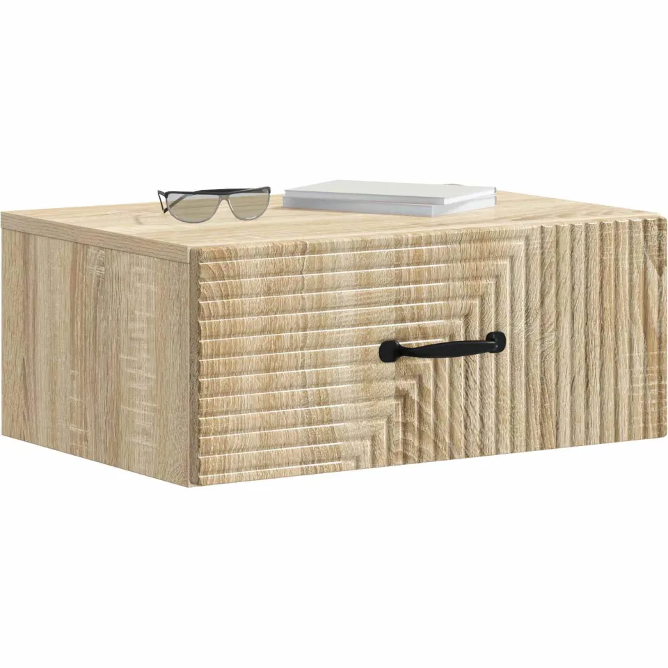 vidaXL Wandbeugel Bedkast Sonoma Eiken 49 x 34,5 x 20 cm Bewerkt hout Bruin