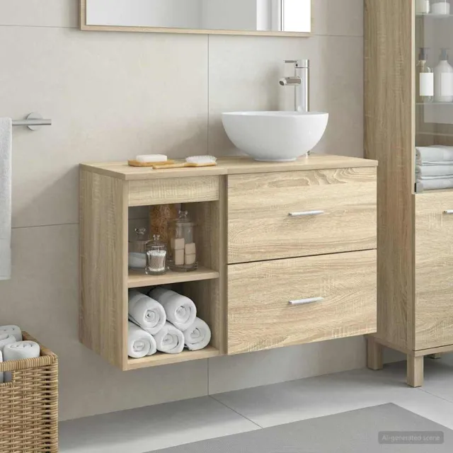 vidaXL Badkamerkastenset 2 st Sonoma Eiken 79,5 x 35 x 80 cm, foto 2