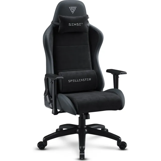 SENSE7 Spellcaster FUKU XL PU - Ergonomische Gaming Stoel - Bureaustoel Eco-Leer & Alcantara - Tot 150kg - Zwart