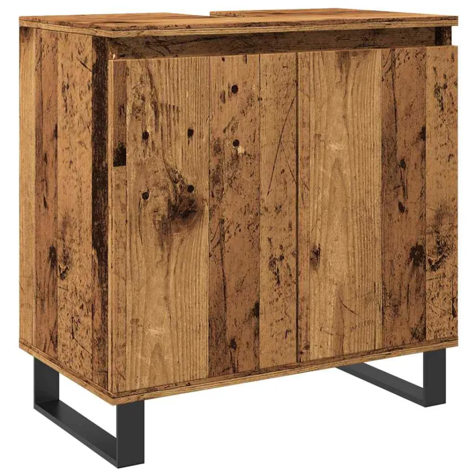 vidaXL Badkamerkast 58x33x60 cm bewerkt hout oud houtkleurig Bruin