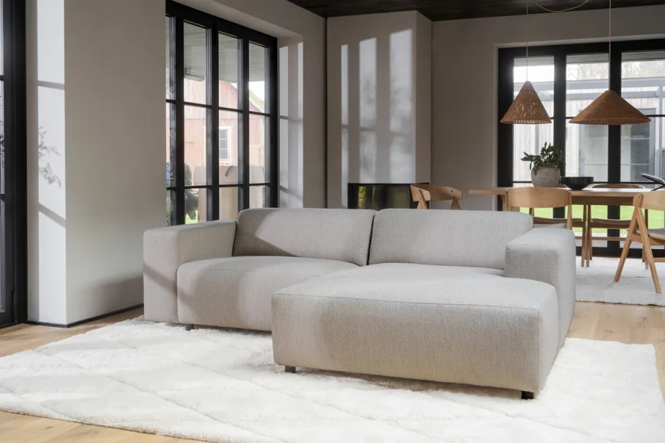 Rowico Home Willard gestoffeerde 3-zits hoekbank lichtbeige - rechts - 234 cm beige, foto 2