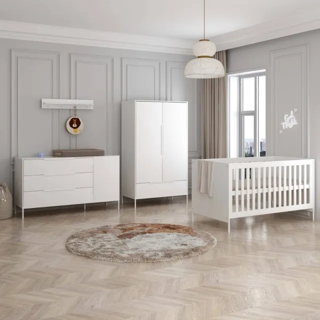 Born Lucky Meegroei Babykamer Santiago Wit XL 3-Delig, foto 2