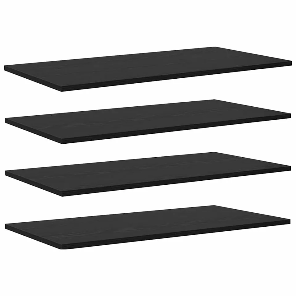 vidaXL Boekenplank Bord 3-laags 4 st 80 x 40 x 1,5 cm Bewerkt hout Zwart
