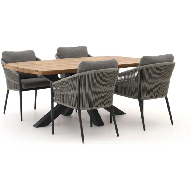 Bellagio tuinmeubelen Bellagio Mineo/Induno deens Ovaal 180cm dining tuinset 5-delig grijs, foto 2