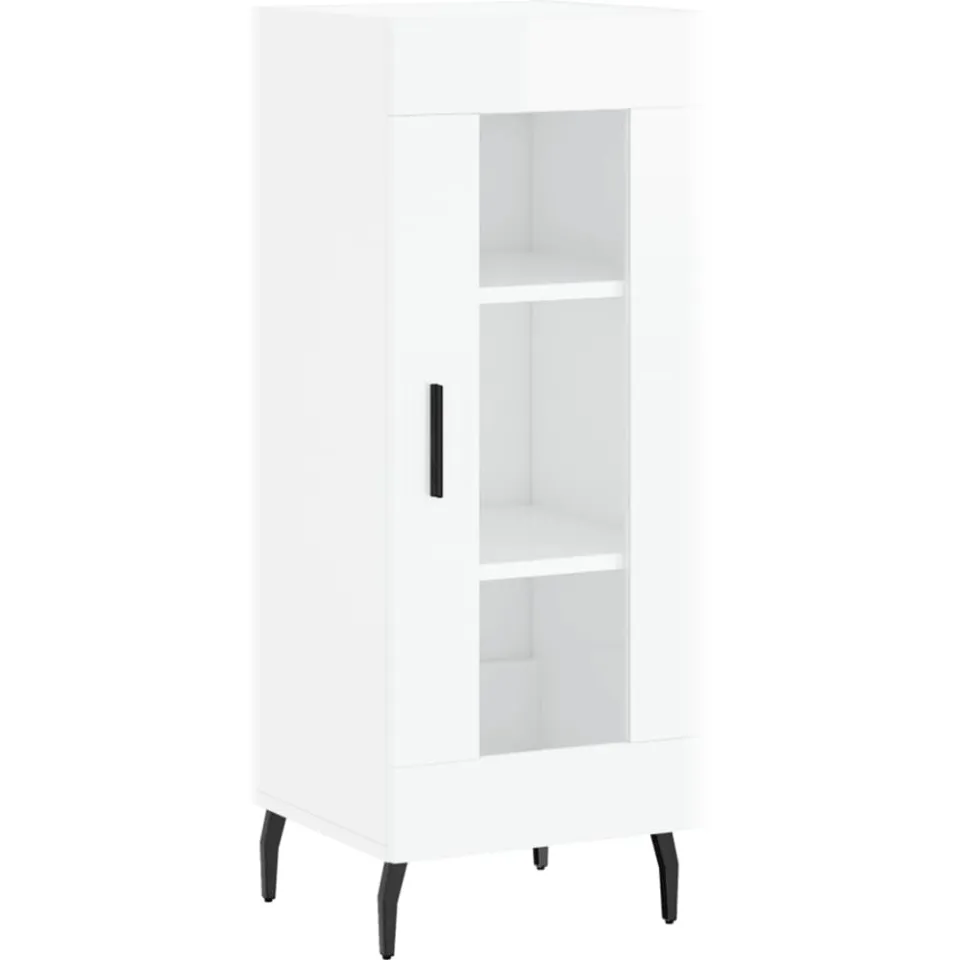 vidaXL Dressoir 34,5x34x90 cm bewerkt hout hoogglans wit, foto 3