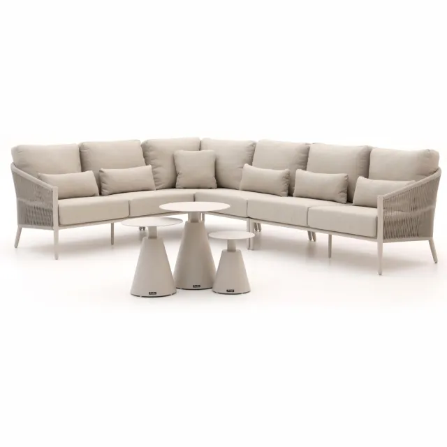 Bellagio tuinmeubelen Bellagio Mineo/Tusa hoek loungeset 7-delig links Taupe
