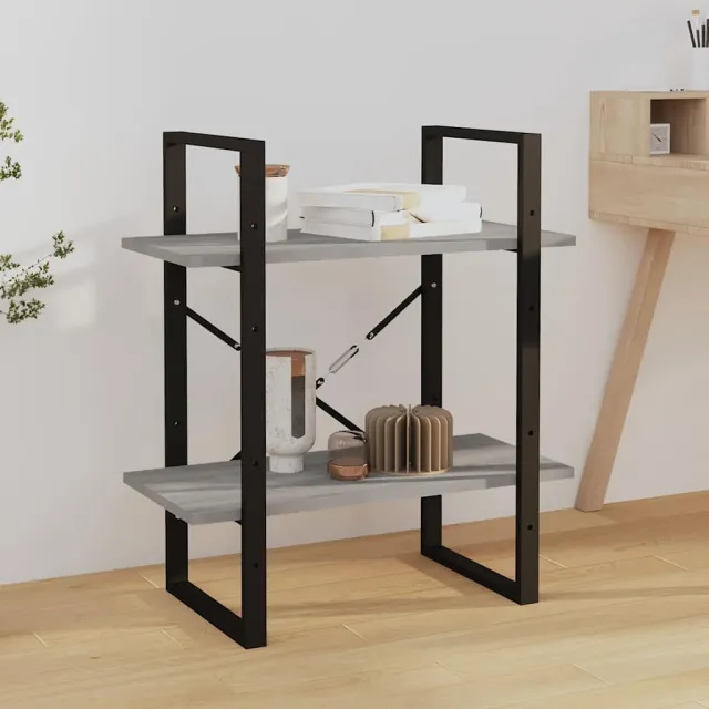 vidaXL Boekenkast 60x30x70 cm bewerkt hout grijs sonoma eikenkleurig, foto 2