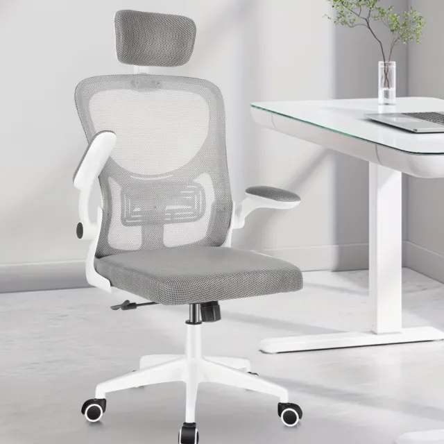 Kuhot Ergonomische Bureaustoel - Gamestoel - Office Chair - Volwassenen - Kantoorstoel - Hoofdsteun - Wit