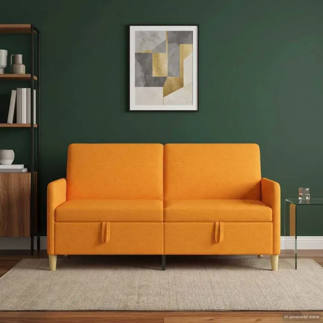 vidaXL Bank met opslag Donkergeel 172 x 78 x 87 cm Polyester