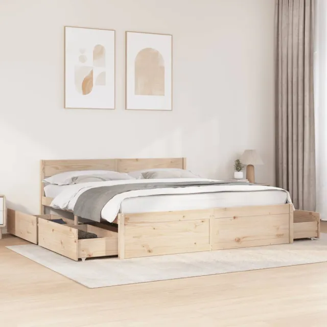 vidaXL Bedframe zonder matras massief grenenhout 200x200 cm Bruin