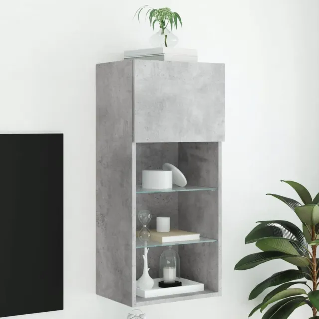 vidaXL Tv-meubel met LED-verlichting 40,5x30x90 cm betongrijs grijs, foto 2