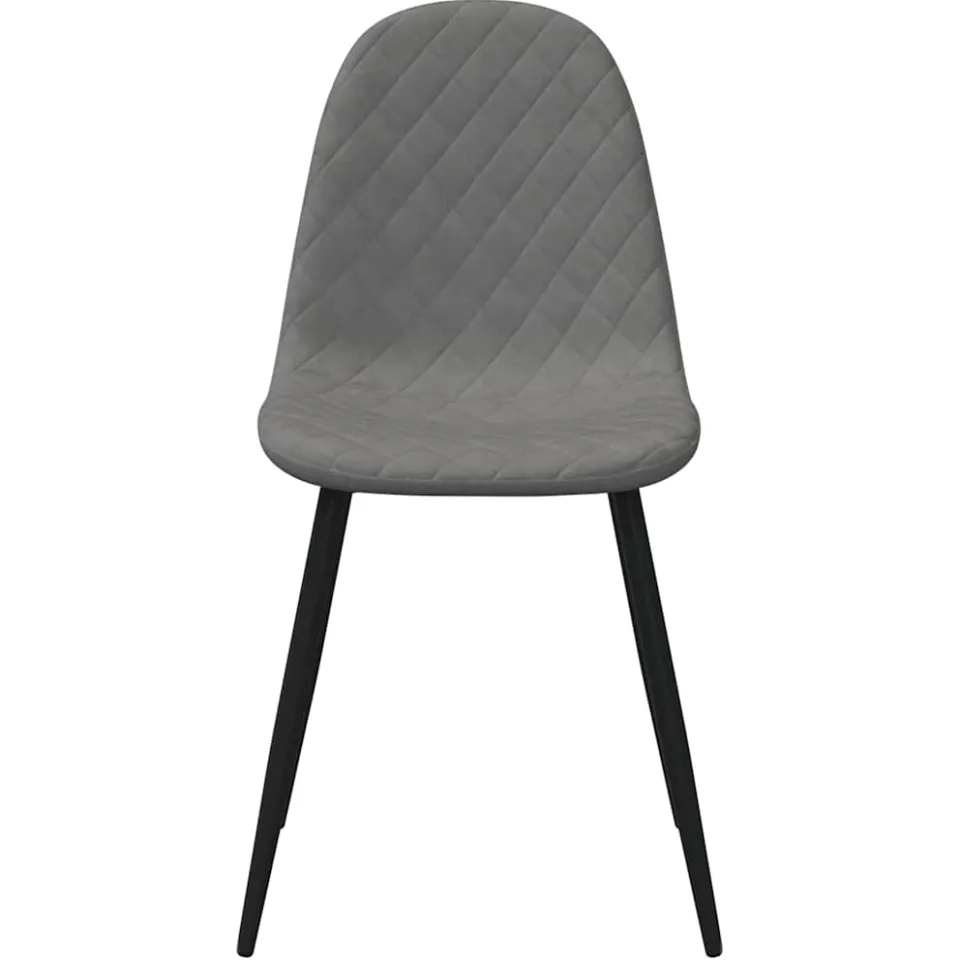 vidaXL Eetkamerstoelen 2 st fluweel lichtgrijs grijs, foto 4