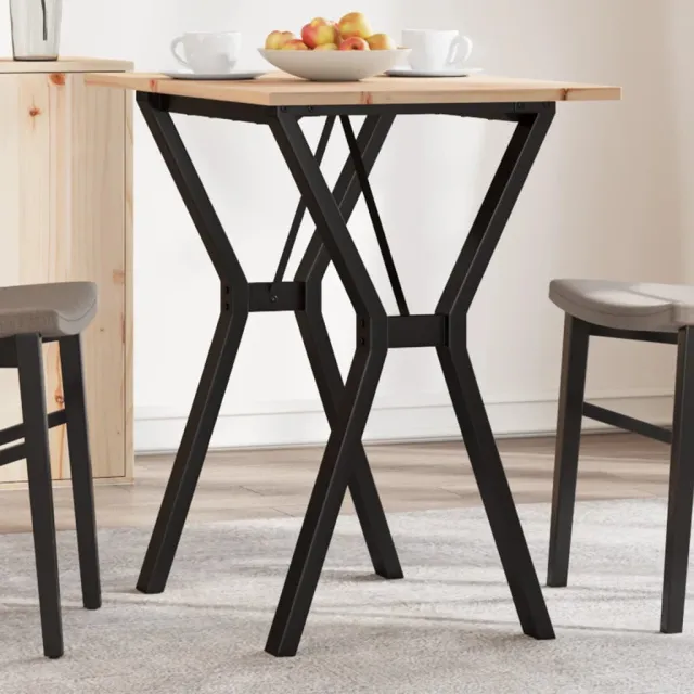 vidaXL Eettafel Y-frame 80x50x75 cm massief grenenhout en staal Bruin