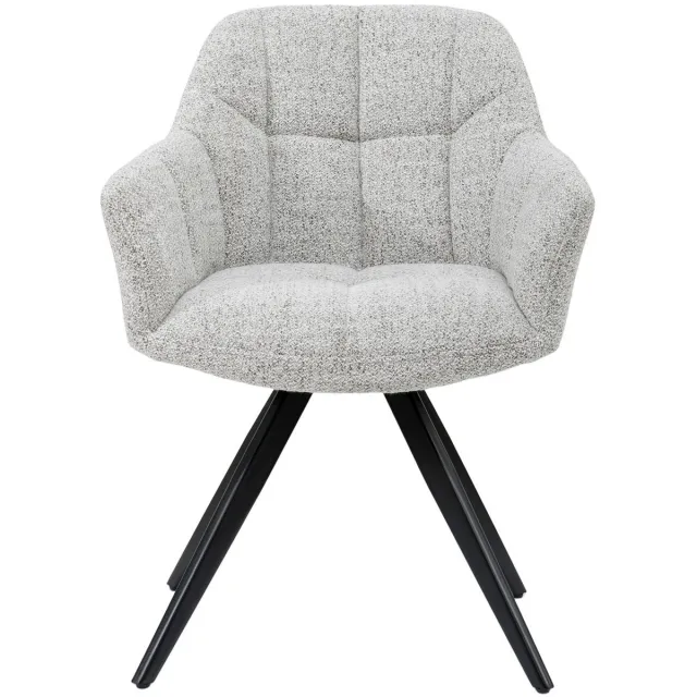 Livingfurn Eetkamerstoel Tommy - Beige Stof - Zithoogte 48cm - Set van 2
