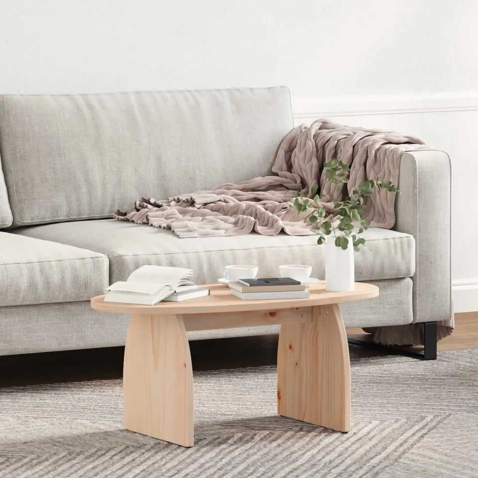 vidaXL Salontafel Bruin 80 x 40 x 35 cm Massief grenenhout, foto 3