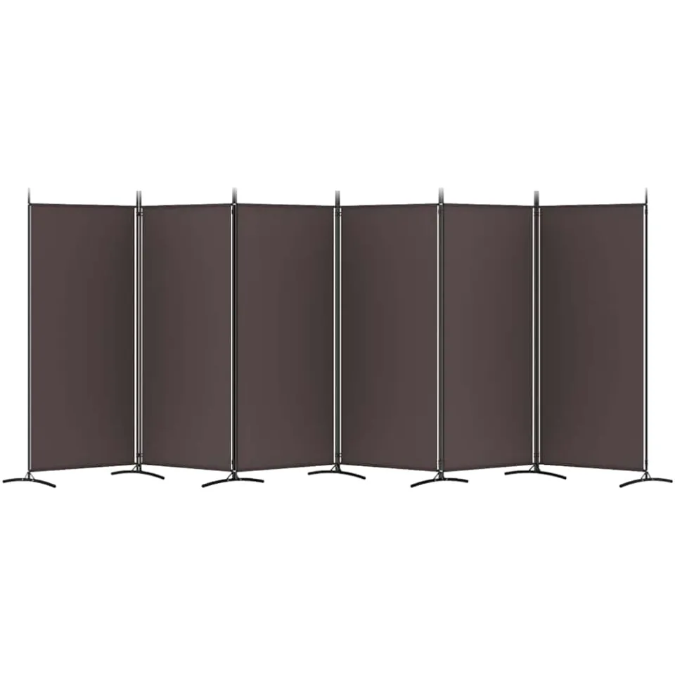 vidaXL Kamerscherm met 6 panelen 520x180 cm stof bruin, foto 3