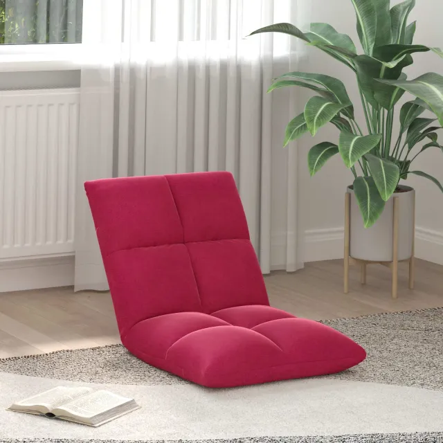 vidaXL Verstelbare vlo stoelen Wijnrood Fluweel, foto 2