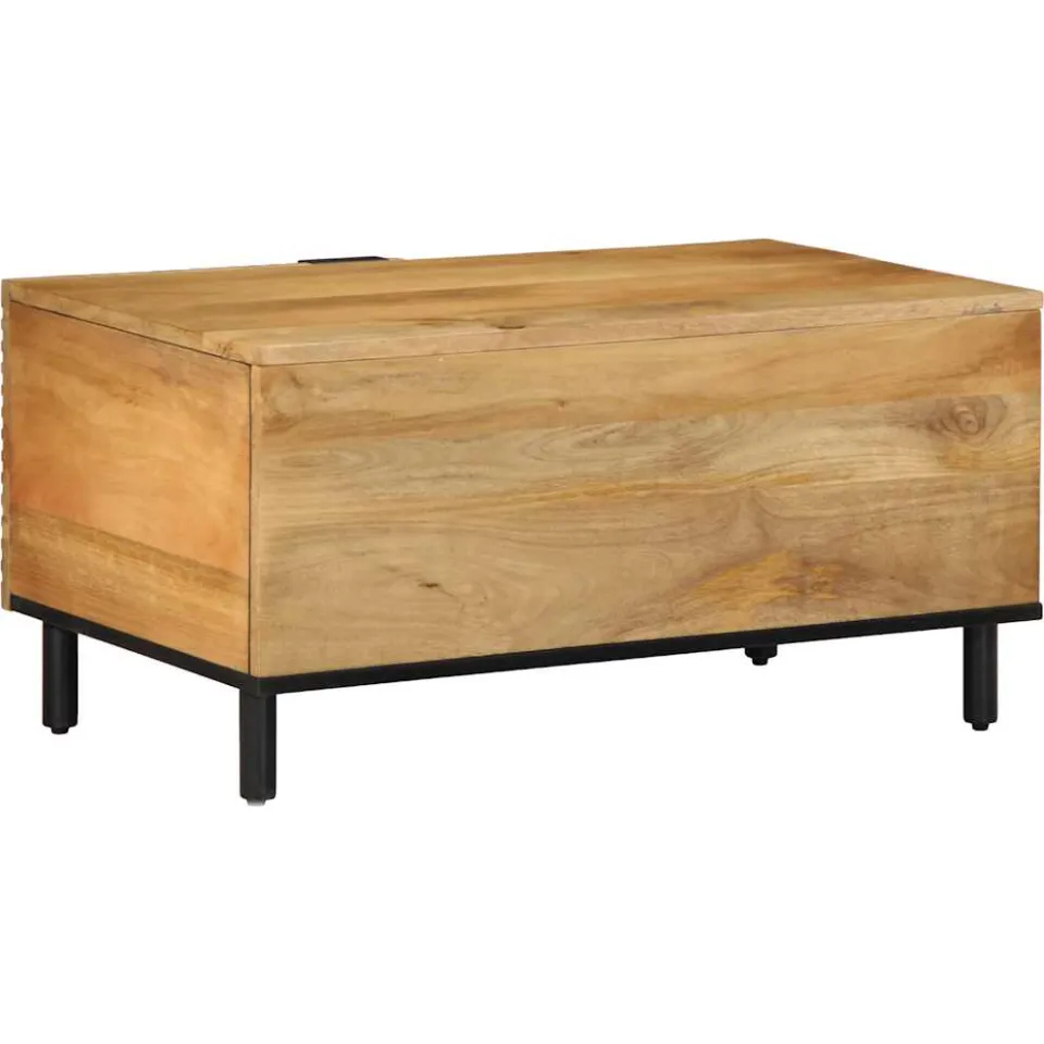 vidaXL Salontafel 80x50x40 cm massief mangohout bruin, foto 4