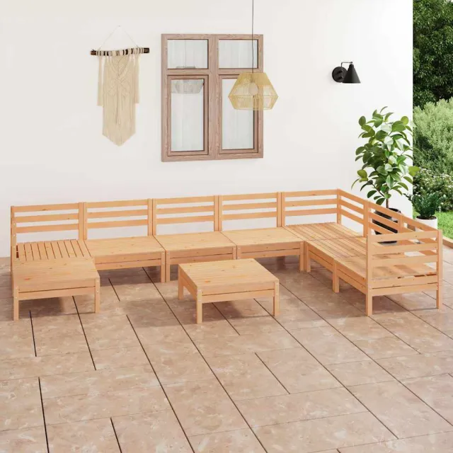vidaXL 9-delige Loungeset massief grenenhout bruin, foto 2