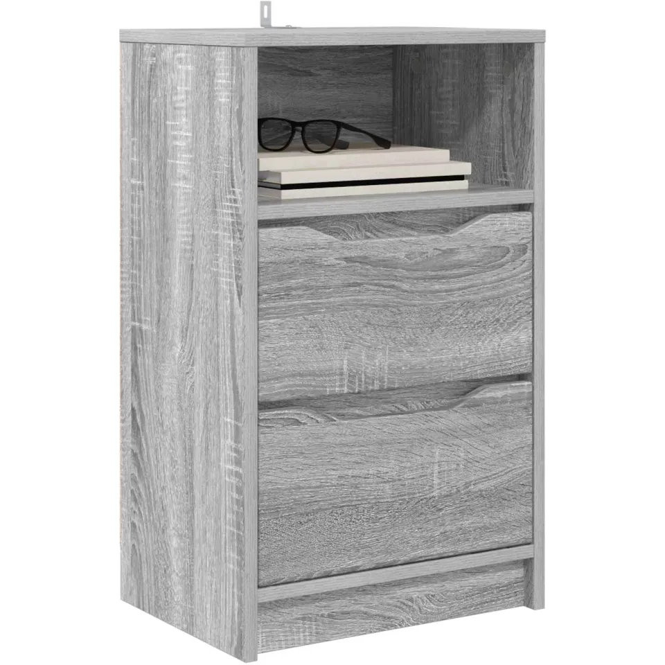 vidaXL Nachtkastjes 2 st Grijs Sonoma 40 x 30 x 67 cm Bewerkt hout, foto 2