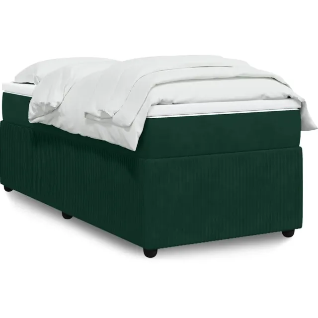 vidaXL Boxspring met matras fluweel donkergroen 80x200 cm groen