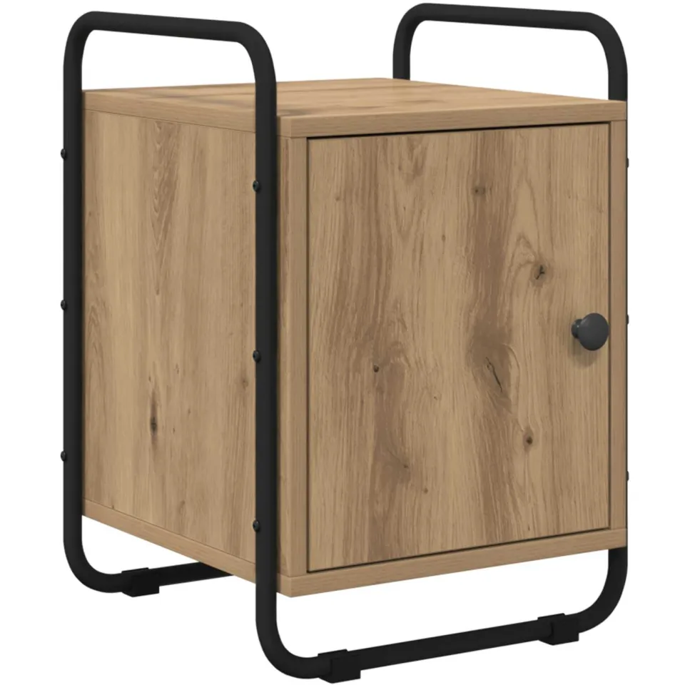 vidaXL Nachtkastje Artisanaal eiken 35 x 36.5 x 50 cm Bewerkt hout Bruin