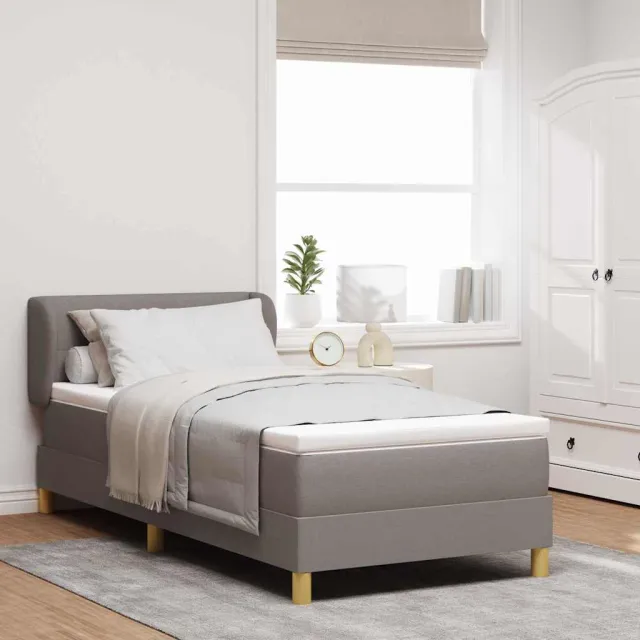 vidaXL Boxspringbed met hoofdeinde Taupe 100 x 200 cm Stof