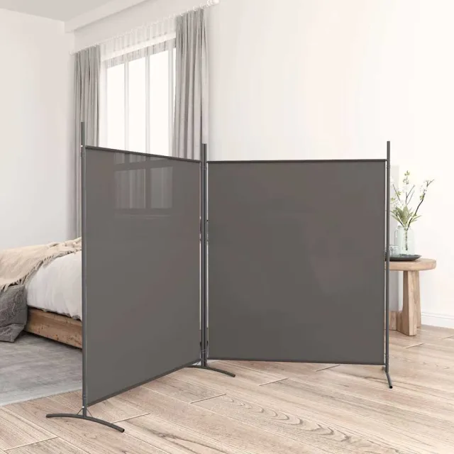 vidaXL Kamerscherm met 2 panelen 346x180 cm stof antracietkleurig, foto 2