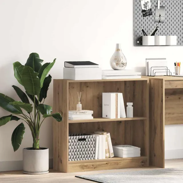 vidaXL Boekenkast 80x24x76 cm bewerkt hout artisanaal eikenkleurig, foto 2