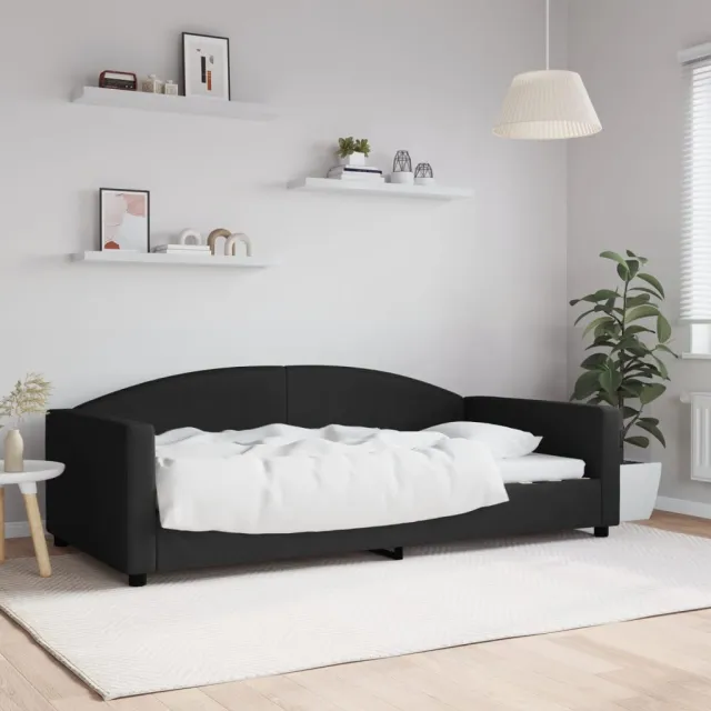 vidaXL Slaapbank 100x200 cm stof zwart