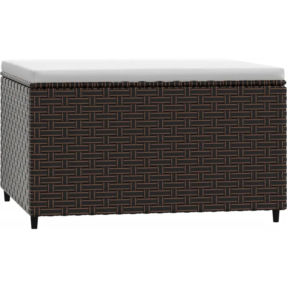 vidaXL Voetensteunen 2 st met kussens poly rattan bruin