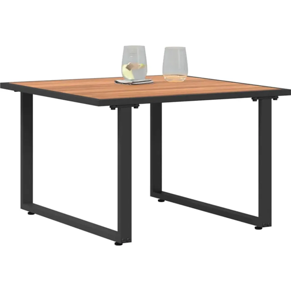vidaXL Salontafel Zwart en Bruin 55 x 55 x 35 cm Gepoedercoat staal