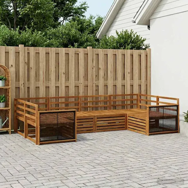 vidaXL Buiten bankenset 6 st 6-zits Naturel Massief Acaciahout