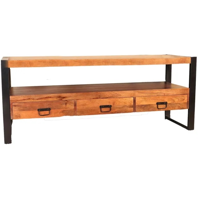 Lizzely Garden & Living Tv meubel bruin mangohout 150cm Linde tv kast duurzaam mango massief hout tv-meubel