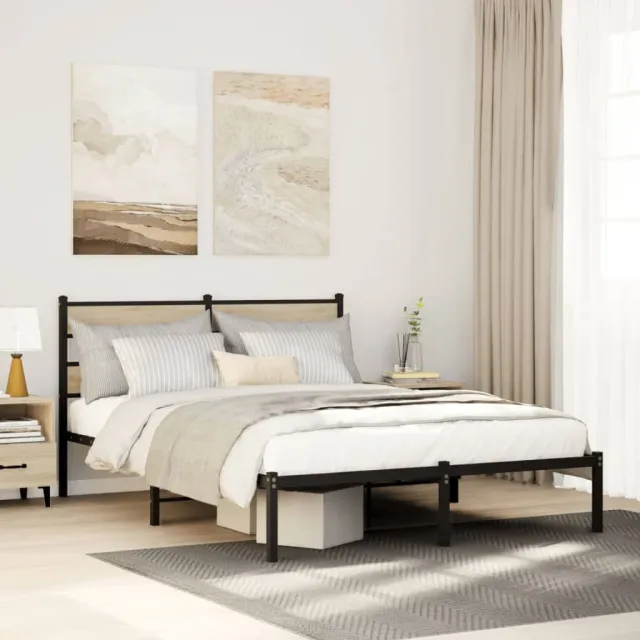 vidaXL Bedframe zonder matras metaal sonoma eikenkleurig 160x200 cm