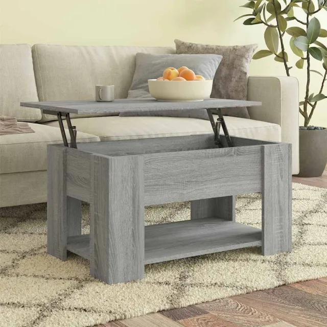 vidaXL Salontafel 79x49x41 cm bewerkt hout grijs sonoma eikenkleurig, foto 2