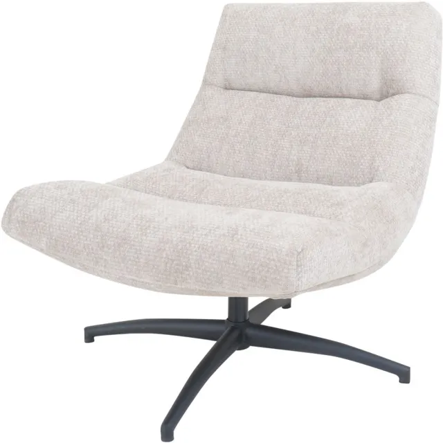 Home67 Fauteuil Quinn Clay - Draaibare Design Fauteuil in Scandinavische / Hotel Chique Stijl Wit