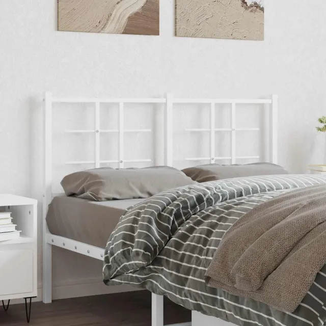 vidaXL Vervangend hoofdbord 120 cm metaal wit