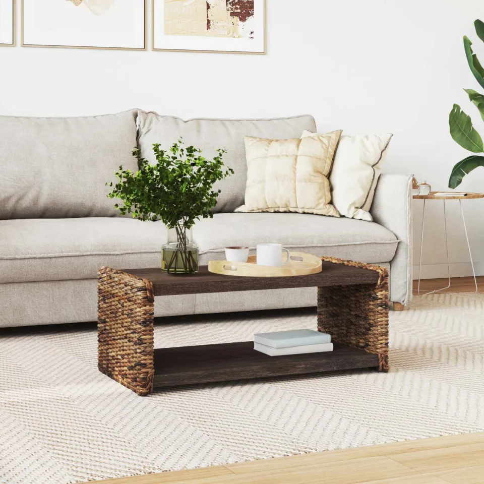 vidaXL Salontafel Naturel 90 x 45 x 35 cm Massief Mahoniehout, foto 3