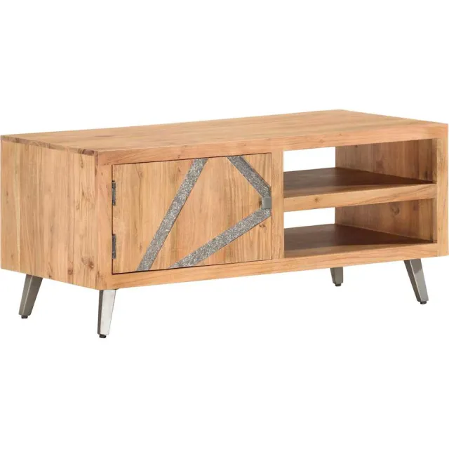vidaXL Salontafel 90x45x40 cm massief acaciahout bruin, foto 2
